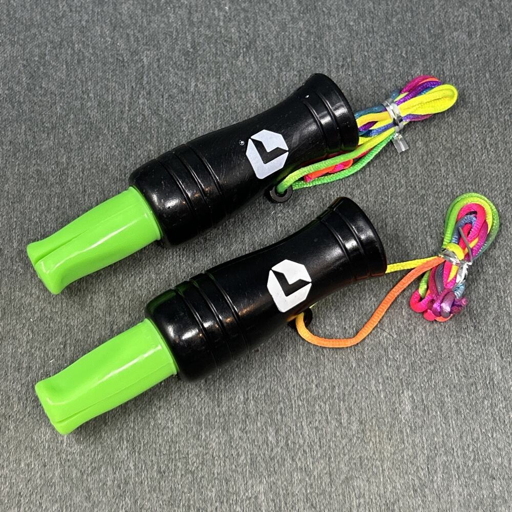 Set of 2 Lawson Waterfowl Duck Goose Game Calls Black Green with Lanyards